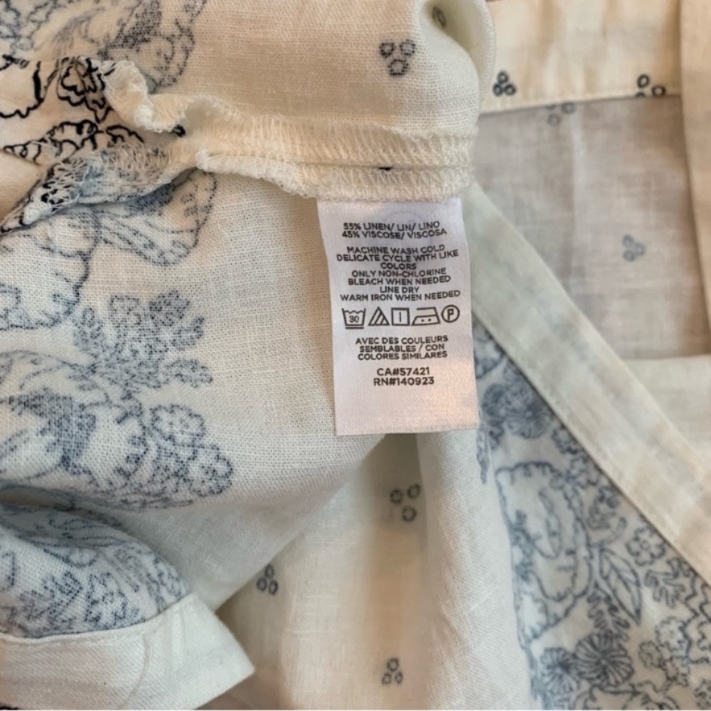 LOFT Linen Blend Poppy Garden Camisole Top linen blend - Picture 7 of 7